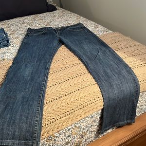 Bootleg jeans, needs a new button-temporary button currently on, hemmed to 30”